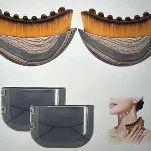 Facial Gua Sha Massage Tools - Woodgrain & Amber Duo